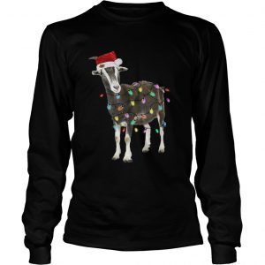 Goat Christmas Light Xmas Longsleeve Tee