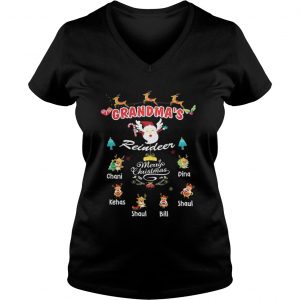 Grandma’s Reindeers Merry Christmas Vneck