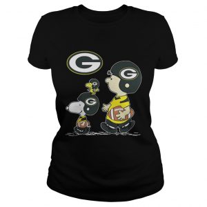 Green Bay Packers Charlie Brown Snoopy and Woodstock Ladies Tee