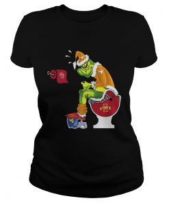 Grinch Santa Oklahoma State Cowboys toilet Ladies Tee - Copy