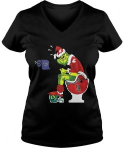 Grinch Santa Washington State toilet Vneck