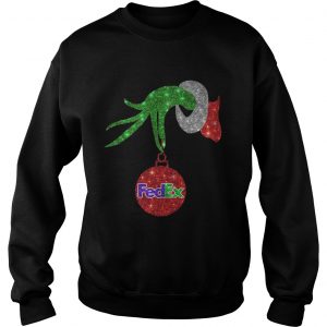 Grinch Santa holdings FedEx ornament Christmas Sweatshirt