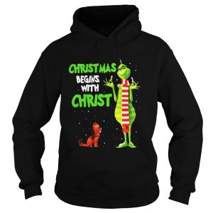Grinch and Max christmas begins with christ Hoodie