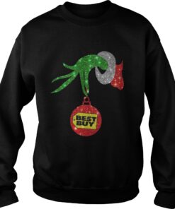 Grinch hand holding Best Buy ornament Christmas Sweatshirt