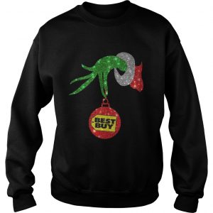 Grinch hand holding Best Buy ornament Christmas Sweatshirt