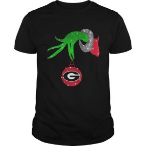Grinch hand holding Georgia Bulldogs Glitter Christmas Guys