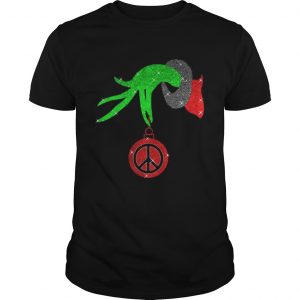 Grinch hand holding Hippie peace ornament Christmas Guys