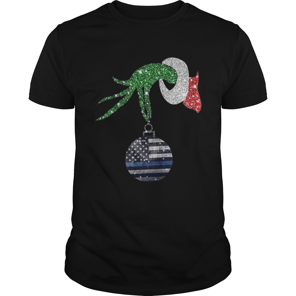 Grinch hand holding Ornament Dog Christmas shirt