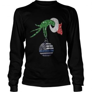 Grinch hand holding Ornament Dog Christmas Longsleeve Tee