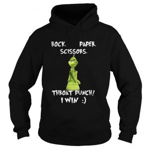 Grinch rock paper scissors throat punch I win Christmas Hoodie