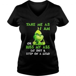 Grinch take me as I am or kiss my ass Christmas Vneck