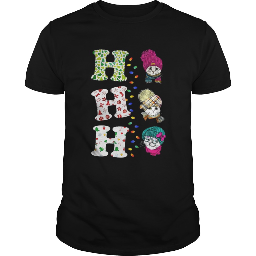 Ho Ho Ho Cat Christmas Hat shirt