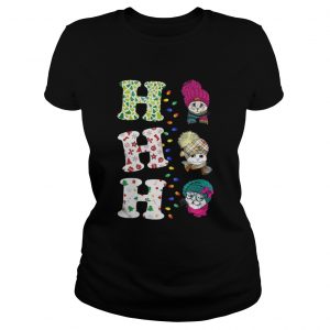 Ho Ho Ho Cat Christmas Hat Ladies Tee
