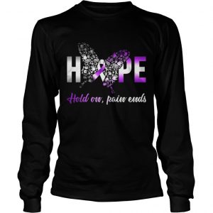 Hope hold on pain ends Breast Cancer Awarenes Longsleeve Tee