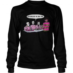 Horror Michael Myers on Wednesdays we wear pink Longsleeve Tee
