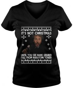 It’s not Christmas until you see hans Gruber fall ugly Christmas Vneck