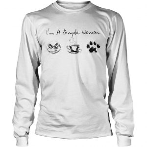 I’m a simple woman I like Jack skellington coffee and paw dog Longsleeve Tee