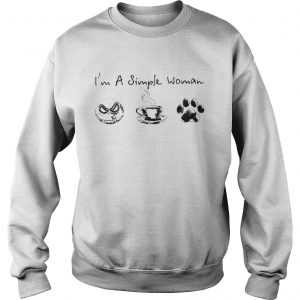 I’m a simple woman I like Jack skellington coffee and paw dog Sweatshirt