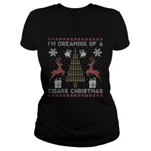 I’m dreaming of a cigars christmas Ladies Tee