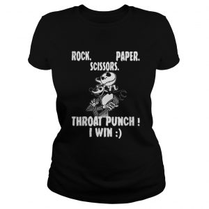 Jack Skellington and Zero rock paper scissors throat punch I win Christmas Ladies Tee