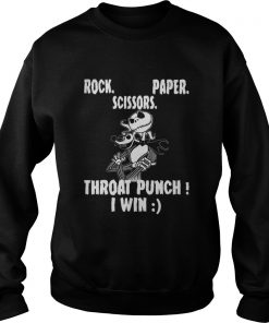Jack Skellington and Zero rock paper scissors throat punch I win Christmas Sweatshirt