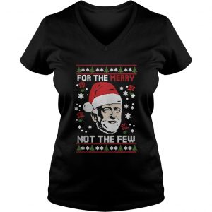Jeremy Corbyn For the Merry not the Few Christmas ladies v-neck
