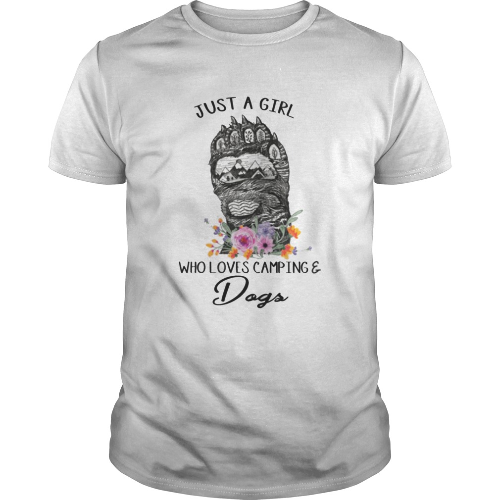 Just A Girl Who Loves Camping And Dogs Shirt