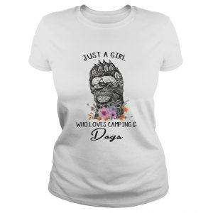 Just A Girl Who Loves Camping And Dogs Ladies Tee