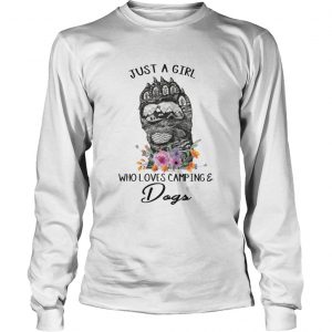 Just A Girl Who Loves Camping And Dogs Longsleeve tee