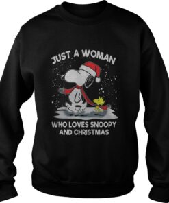 Just A Woman Who Loves Snoopy And Christmas sweatshirt