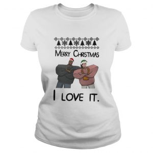 Kanye West and Lil Pump merry Christmas I love it sweater and Ladies Tee