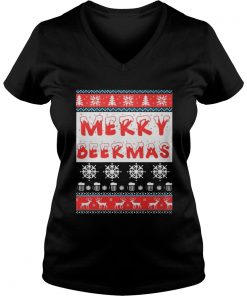 Merry Beermas Christmas Ugly Vneck