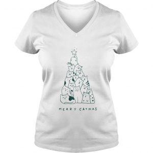 Merry Catmas christmas tree Vneck