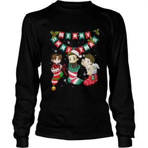 Merry Christmas supernatural Dean Sam Castiel Longsleeve Tee