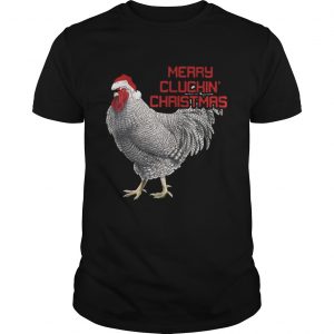 Merry Cluckin Christmas Chicken Santas Hat Guys