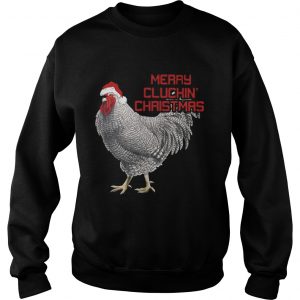 Merry Cluckin Christmas Chicken Santas Hat Sweatshirt