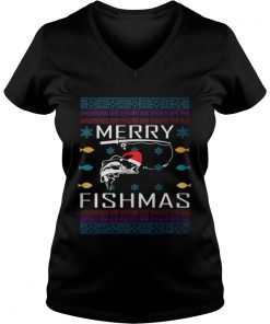 Merry Fishmas Christmas Vneck