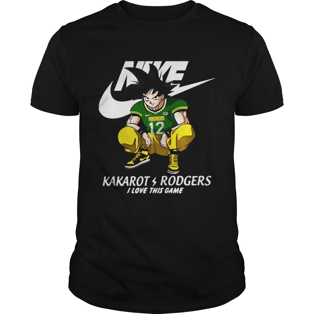 Nike Kakarot Rodgers I love this game Green Bay Packers shirt