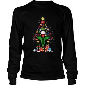 Nurse Christmas tree and gift Longsleeve Tee