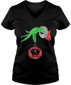 Nurse Grinch hand holding Fabulous NICU Christmas Vneck