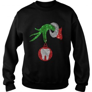 Nurse Grinch hand holding clinic dental ornament Sweatshirt