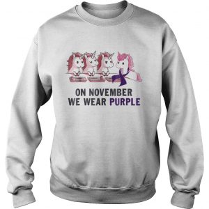 Pancreatic cancer unicorn on november we wear purple Sweatshirt