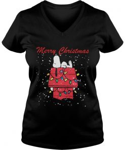 Peanuts Snoopy Christmas Merry Christmas Vneck