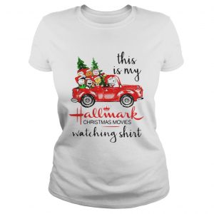 Peanuts Snoopy this is my Hallmark Christmas movies watching Ladies Tee