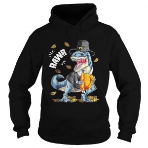 Rawr Dinosaur T rex Pilgrim Turkey Hoodie