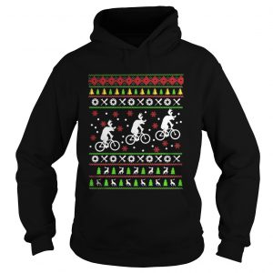 Reindeers Riding Bicycles Christmas Hoodie