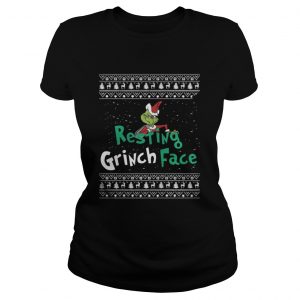 Resting Grinch Face Christmas Sweat Ladies Tee