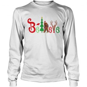 Santa Bigfoot believe Merry Christmas Loongleeve Tee