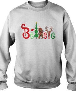 Santa Bigfoot believe Merry Christmas Sweatshirt