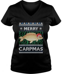 Santa Claus Carpmas merry Carpmas Christmas Vneck